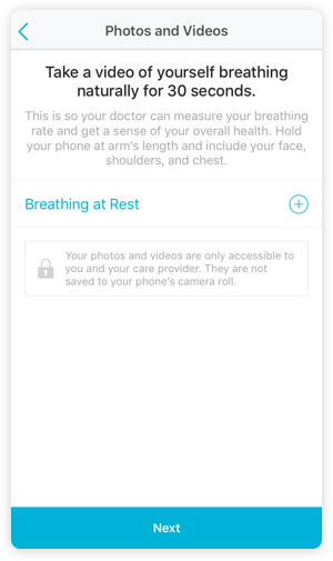 One of the physical exam questions in the "cough, cold, and flu" algorithm requesting a directed video.