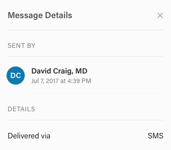Message detail view