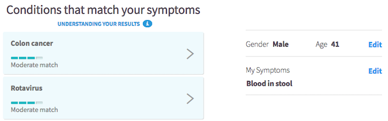 Symptom checker - blood in stool