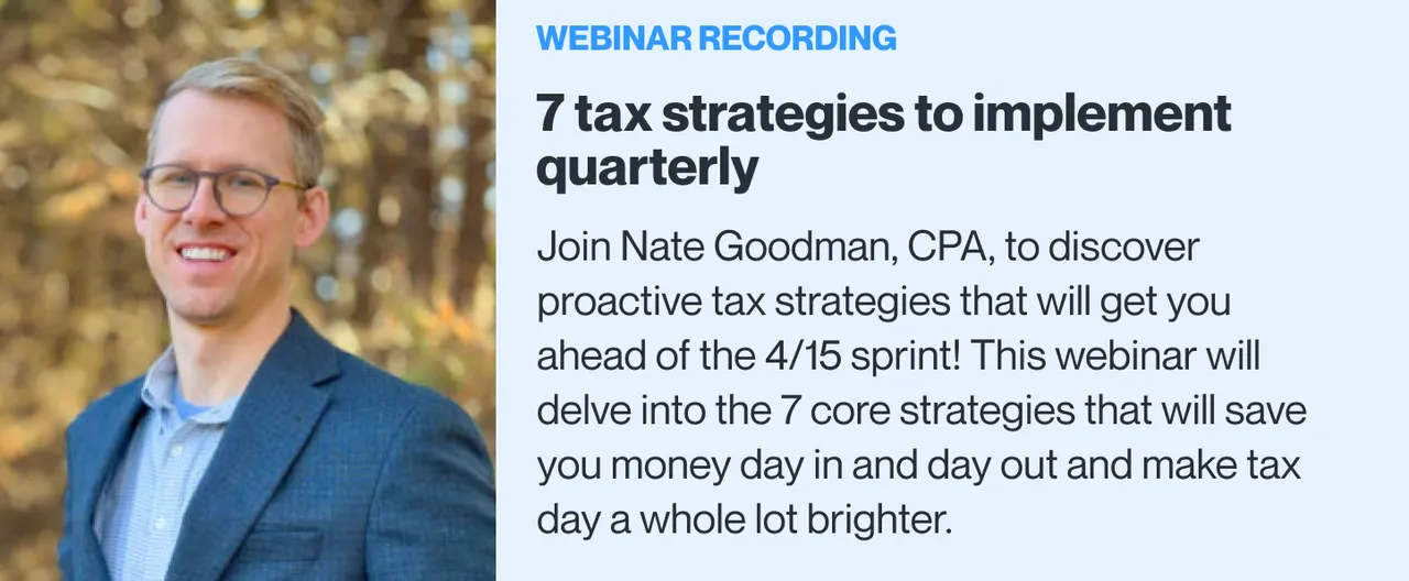 Recording: 7 Tax Strategies to Implement Quarterly